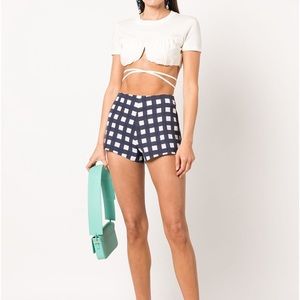 Jacquemus “Le Splash” checkered navy shorts